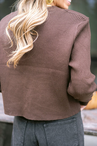 Venance Cropped Knit Brown