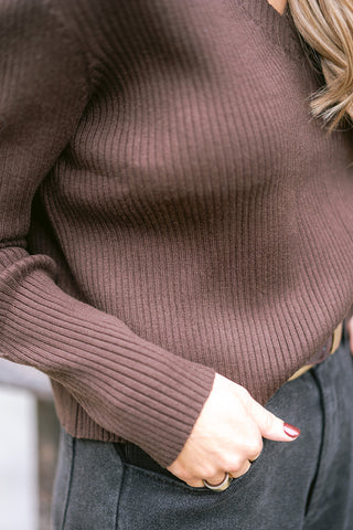 Venance Cropped Knit Brown