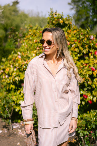 Vic Striped Set Beige