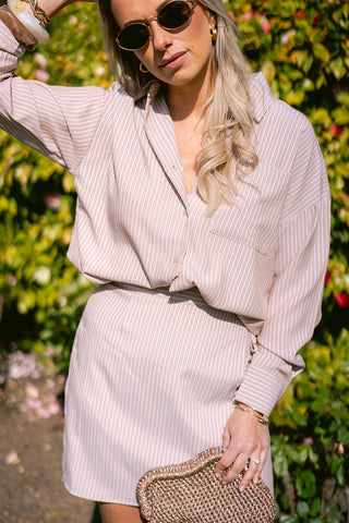 Vic Striped Set Beige