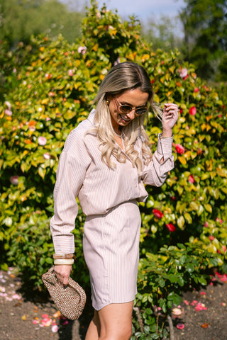 Vic Striped Set Beige