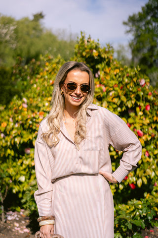 Vic Striped Set Beige