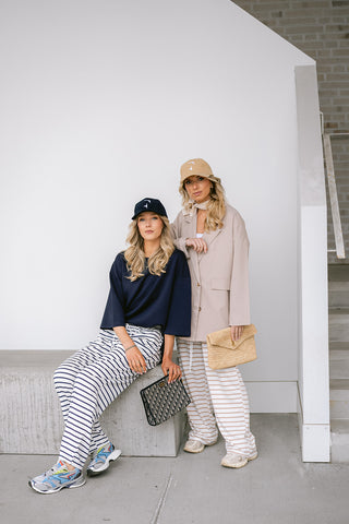 Vittoria Striped Trousers Navy
