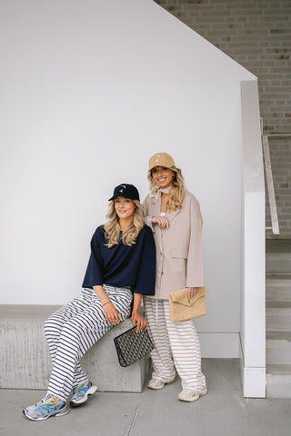 Vittoria Striped Trousers Navy