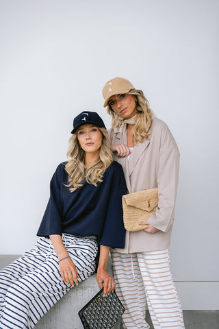 Vittoria Striped Trousers Navy