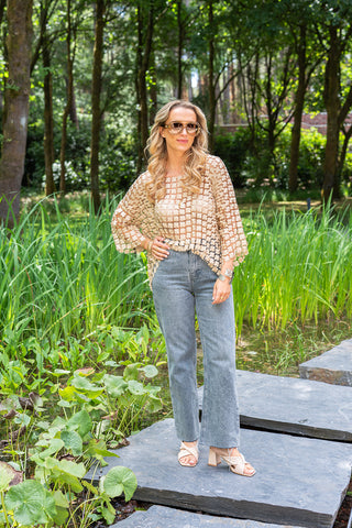 Wilhelmina Crochet Top Cream