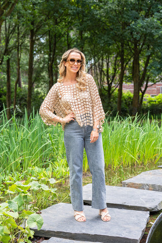Wilhelmina Crochet Top Cream