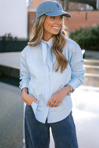 Willow Bow Shirt Blue