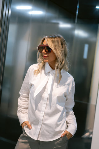 Willow Bow Shirt White