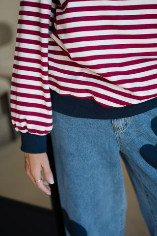 Yard Striped Sweater Burgundy
