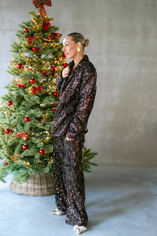 Yvonette Sequin Blazer Brown