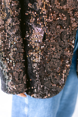 Yvonette Sequin Blazer Brown