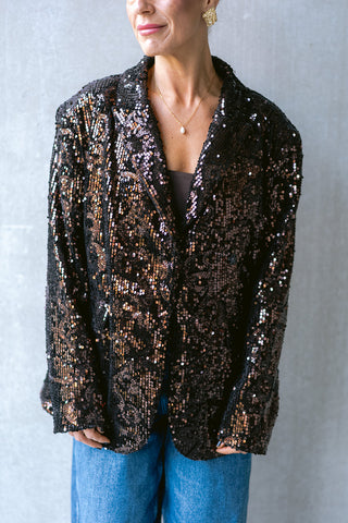 Yvonette Sequin Blazer Brown