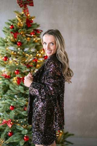 Yvonette Sequin Blazer Brown