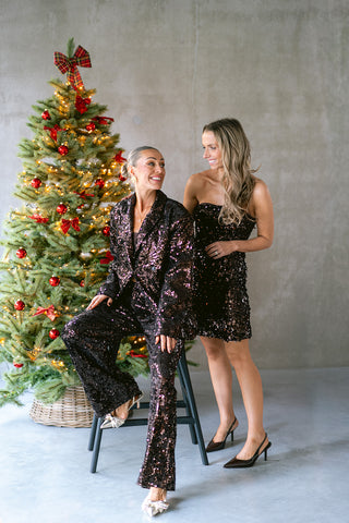 Yvonette Sequin Dress Brown