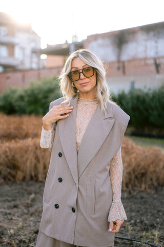 Zaria Blazer Dress Taupe