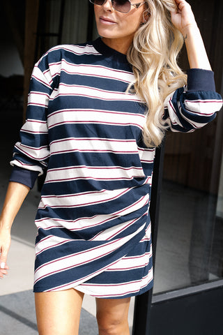 Seraphina Striped Dress Navy