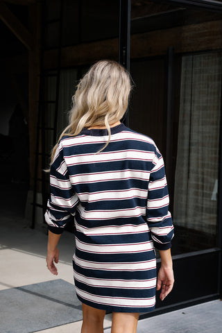 Seraphina Striped Dress Navy