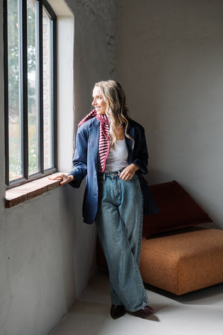 Baker Balloon Denim Trousers Light Blue