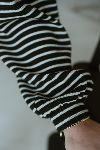 Matthis Striped Blouse Black