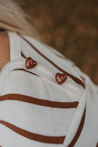 Aiko Striped T-shirt Brown