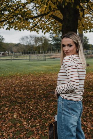 Aiko Striped T-shirt Brown